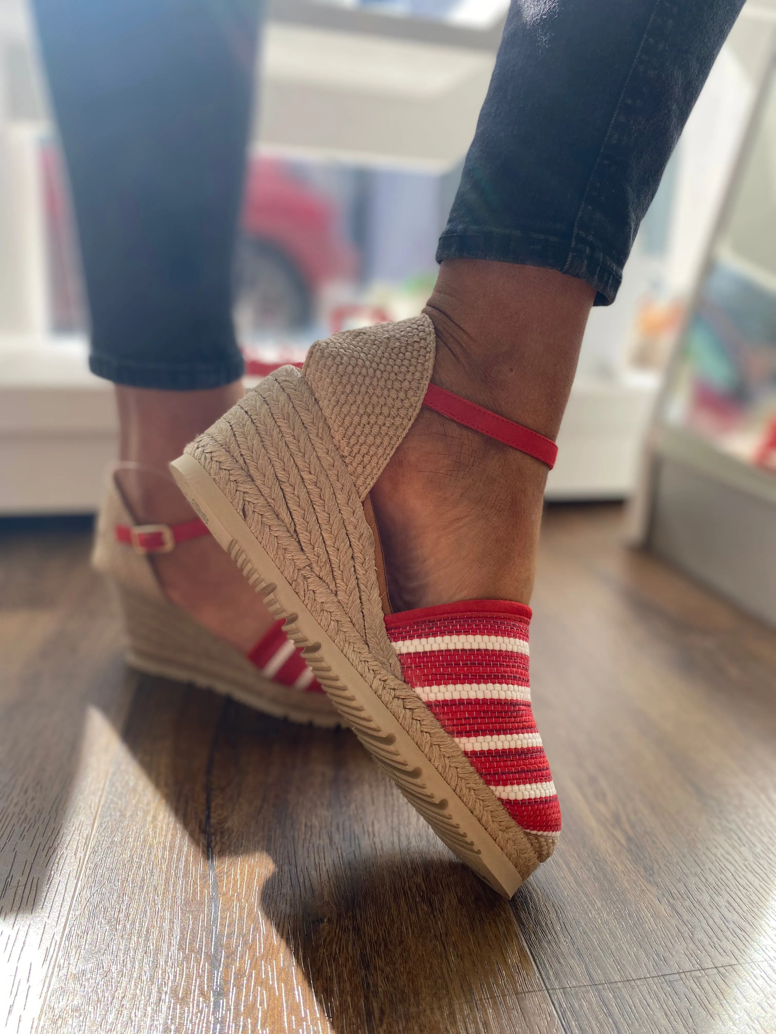 UNISA CANSIO 23 STRIPE ESPADRILLE WEDGE   COLOURS