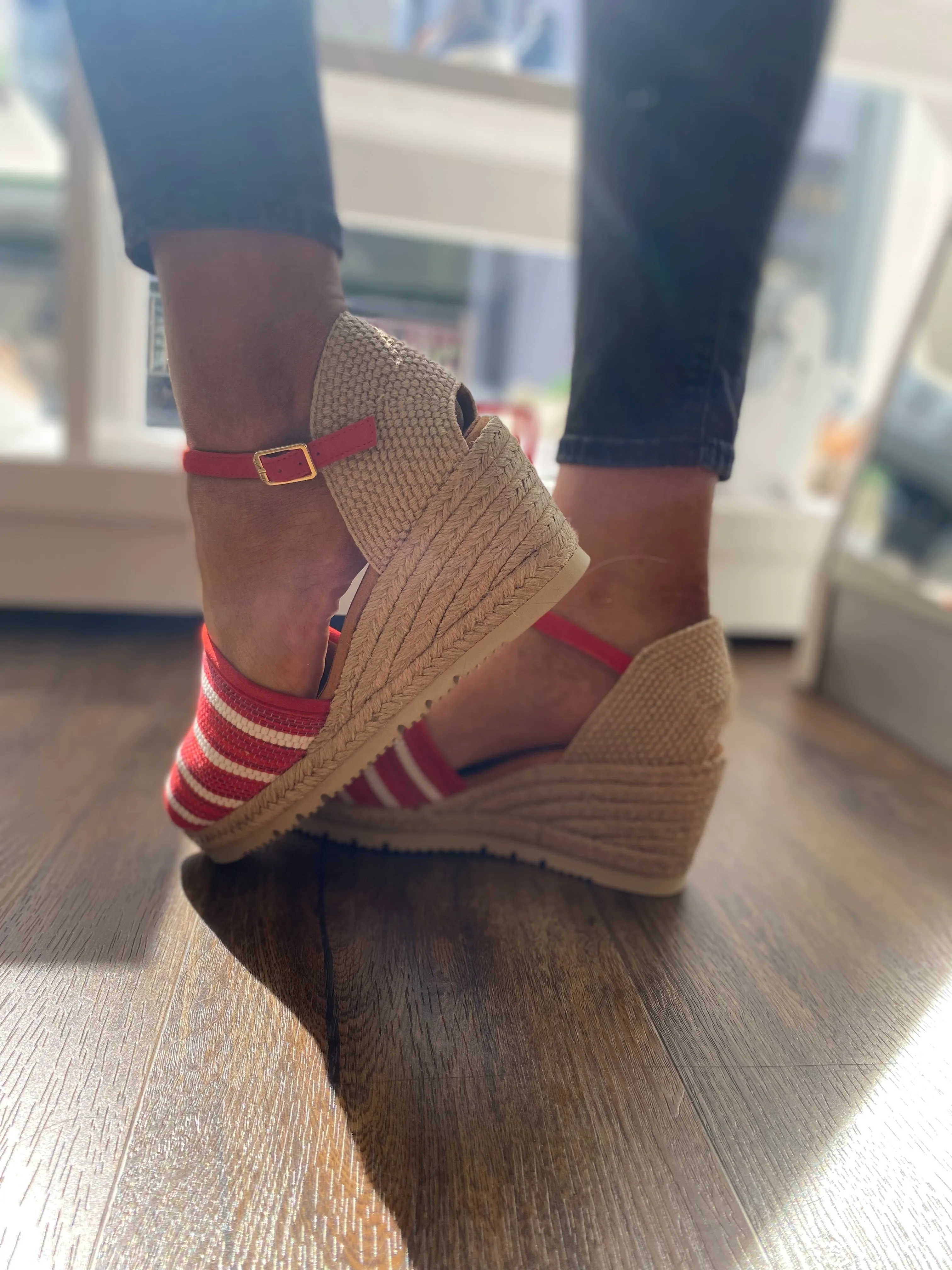 UNISA CANSIO 23 STRIPE ESPADRILLE WEDGE   COLOURS