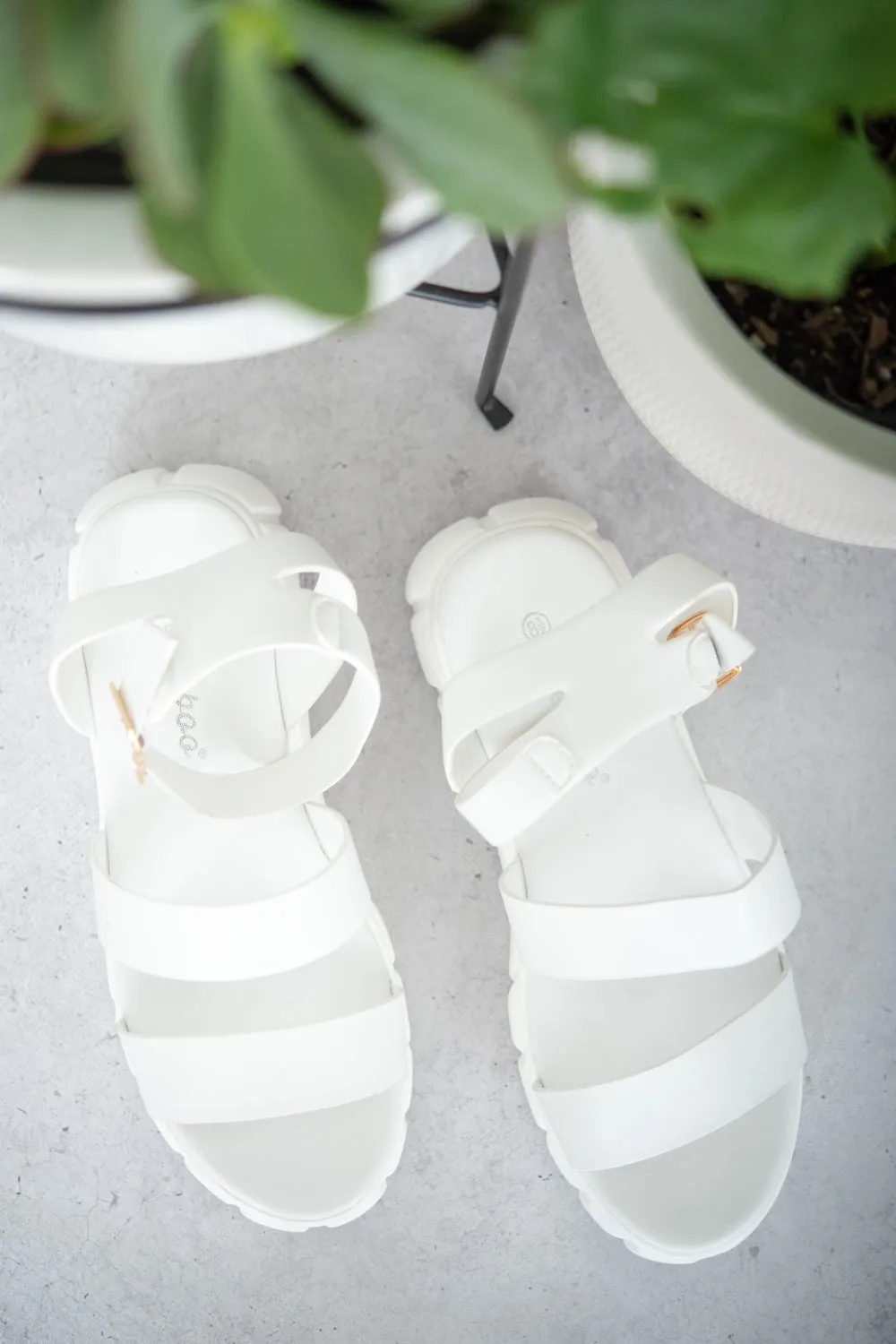 WeeBoo Best Foot Forward Platform Sandals in White