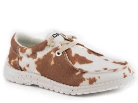 Women's Roper Hang Loose Tan Cow Print Shoe